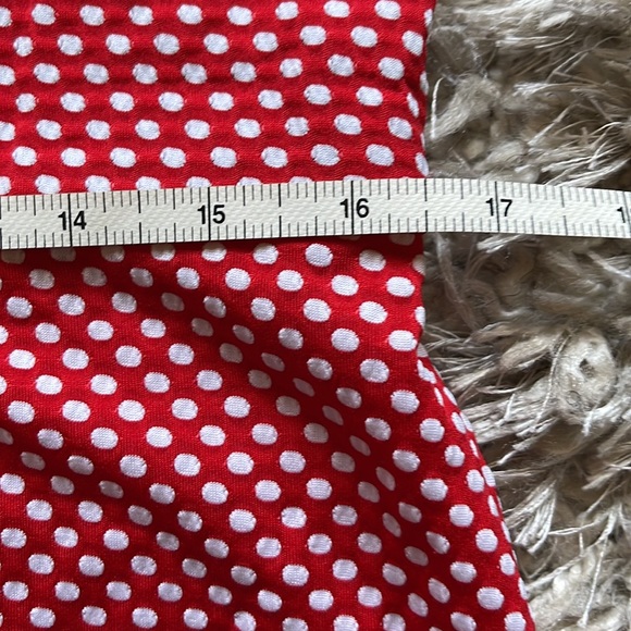 Betsey Johnson Women's Polka Dot Print Puff Sleeve Midi Sheath Dress - Picture 9 of 11